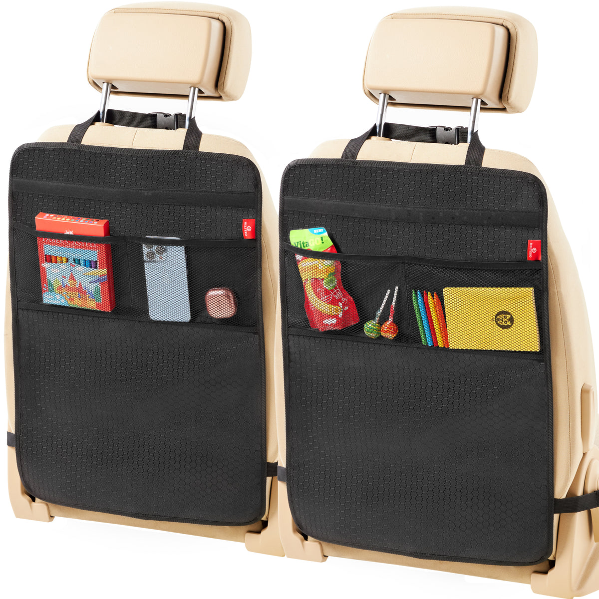 Helteko Organizador para asiento trasero de coche, protector de