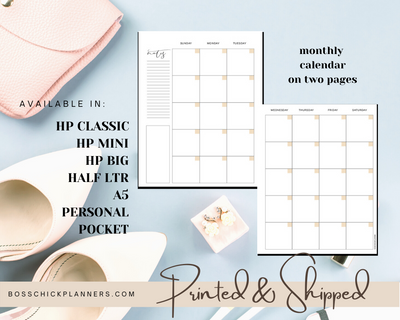 Yearly Dated Week On 2 Page Printed Planner Inserts– Planner Press