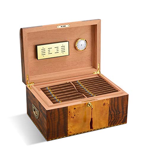 ZHongWei - Scatola di sigari Scatola di sigari - Scatola di sigari Multistrato umidificante per sigari di Legno di Cedro con umidificatore di sigari importati Viaggio (Color : Brown)