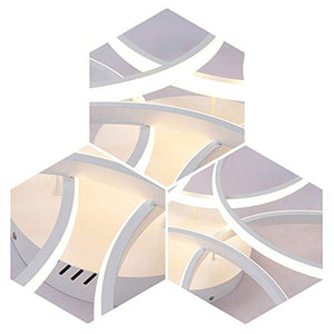 BEHWU LED 93W Bianco Plafoniera Creativo Forma di fiore Lampada da soffitto Acrilico Paralume in alluminio Moderno Soggiorno Lampada a soffitto L74cm*H11cm, Dimmerabile, 3000-6000k