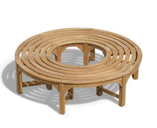 Teako Design - Panca rotonda a forma di S, resistente alle intemperie, in legno di teak massiccio, diametro esterno 240 cm, 360°