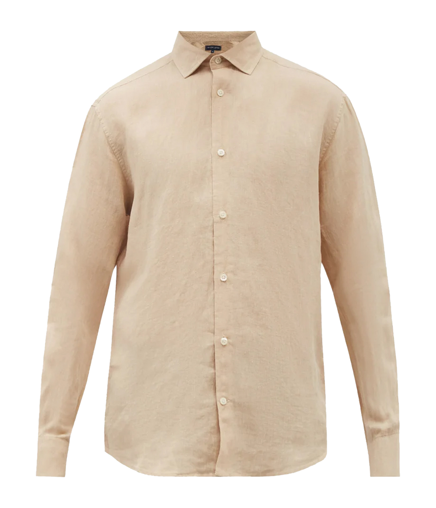Matteo Nude Shirt - Long Sleeve Linen Shirt