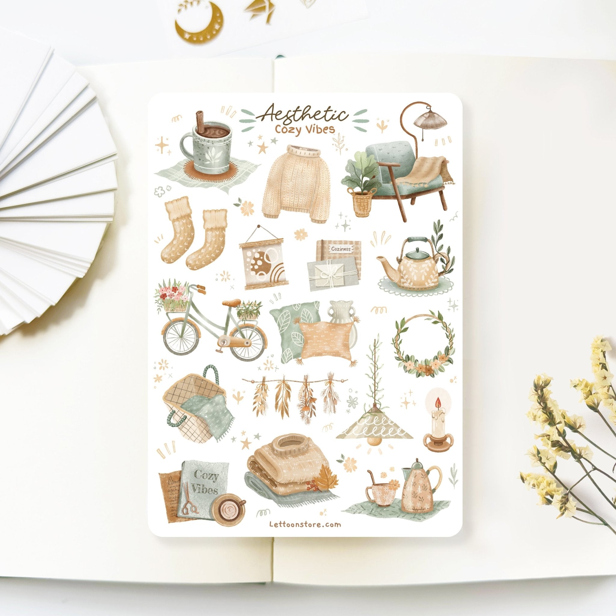 Buy Sticker Sheet Aesthetic Book Journal Stickers, Book Bundle Stickers,  Planner Stickers, Created by Lettoon Online in India 