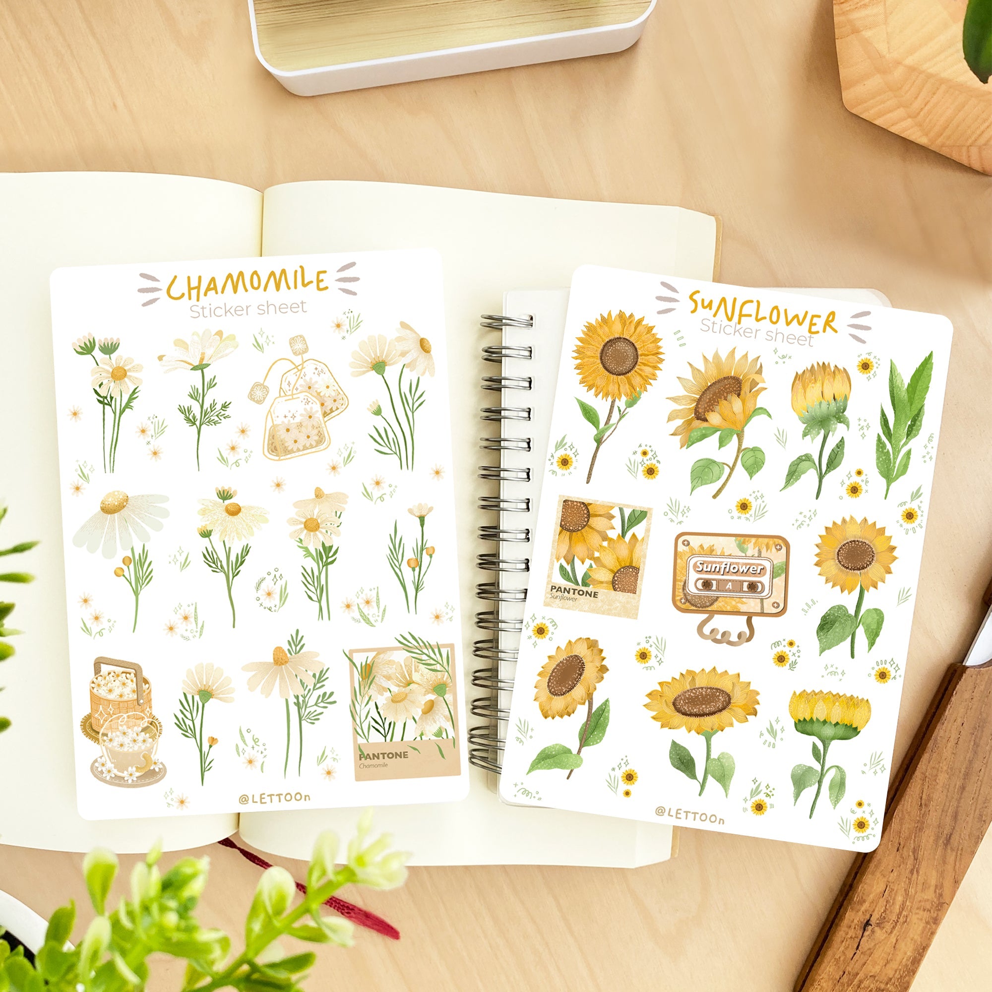 Sunflower Themed Bullet Journal Sticker Set – Amaya Jade and Co