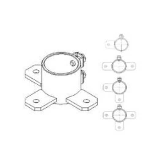 Bracket for fixing pipes, grids, gates on the shelf ККР76.2H.60