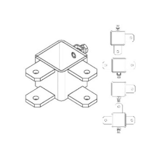 Bracket for fixing pipes, grids, gates on a stand ККР80.2Н.60