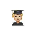 Emoji of a person wearing a graduation cap.