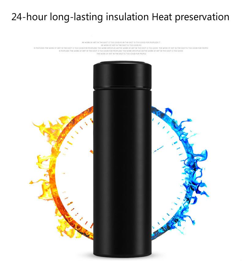 intelligent stainless steel portable large capacity thermos temperature display