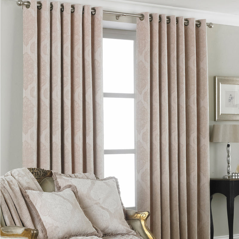 Image of the Winchester Jacquard Eyelet Curtain | Natural | Paoletti