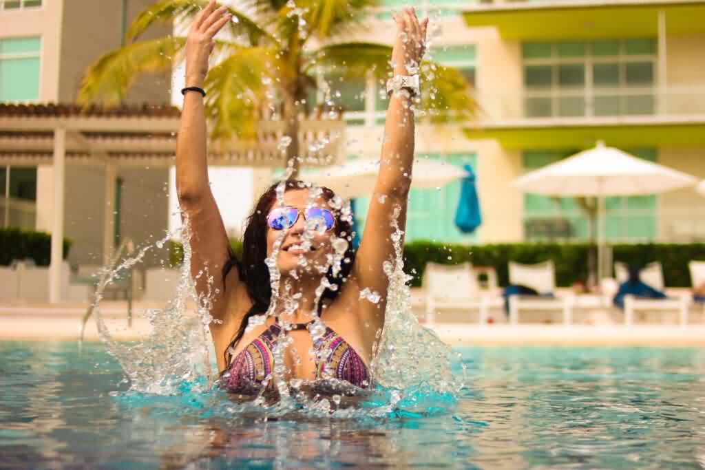 bikini laser hair removal woman at pool