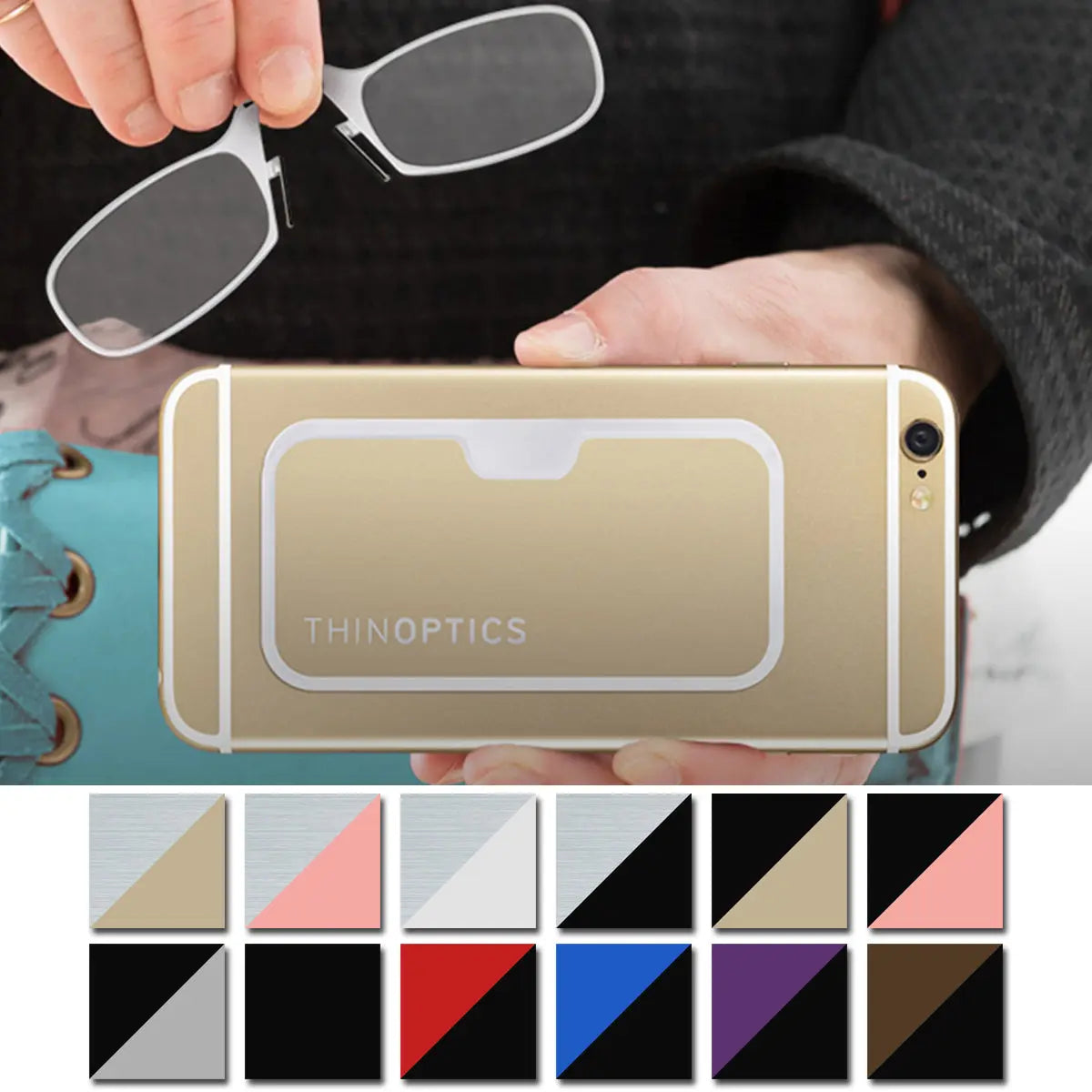 Thinoptics Armless Reading Glasses With Keychain Case - +1.50