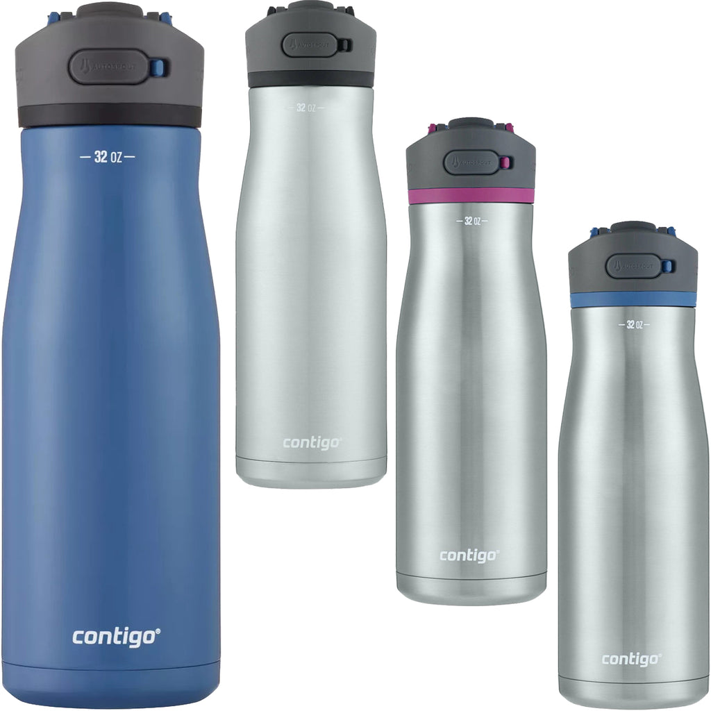 Contigo Ashland Chill Stainless Steel Water Bottle with Leakproof Lid &  Straw, Water Bottle with Handle Keeps Drinks Cold for 24hrs & Hot for 6hrs