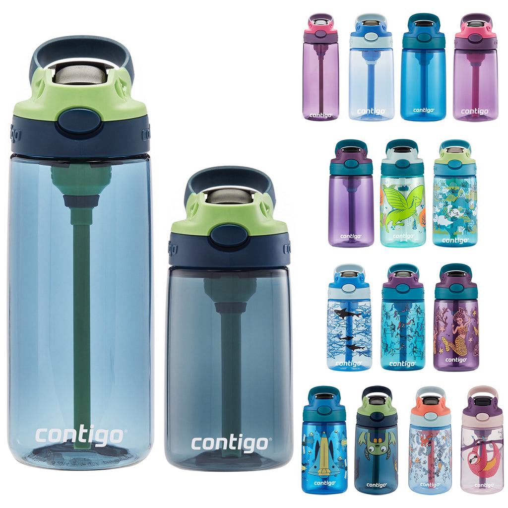 Contigo Kids Water Bottle, 14 oz w/Autospout Technology- Dragon & Popsicles
