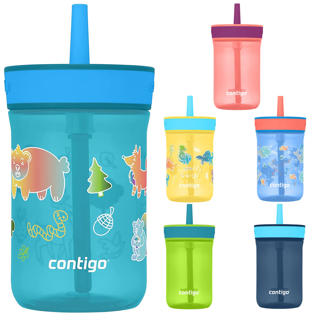 Contigo Leighton Vaccum-Insulated Kids Water Bottle with Spill-Proof Lid  and Straw 12oz Stainless Steel