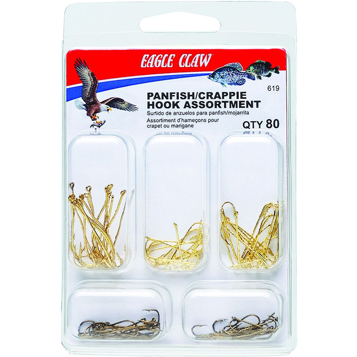 Eagle Claw Snelled Baitholder Hooks 6-Pack - 6 - Bronze