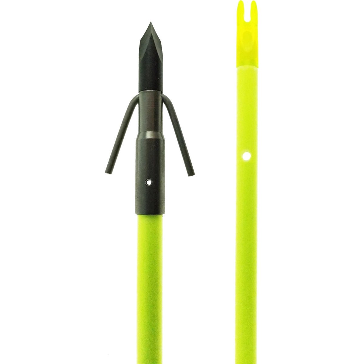 Muzzy Classic Chartreuse Fish Arrow with Carp Point (Nock & Slide Installed)