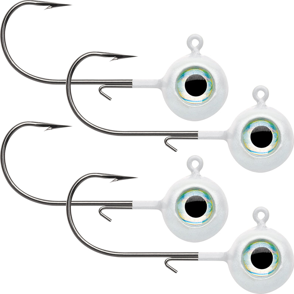 VMC Neon Moon Eye 1/8 Oz. 3D Holographic Jig - 4 Pack - Pink Pearl