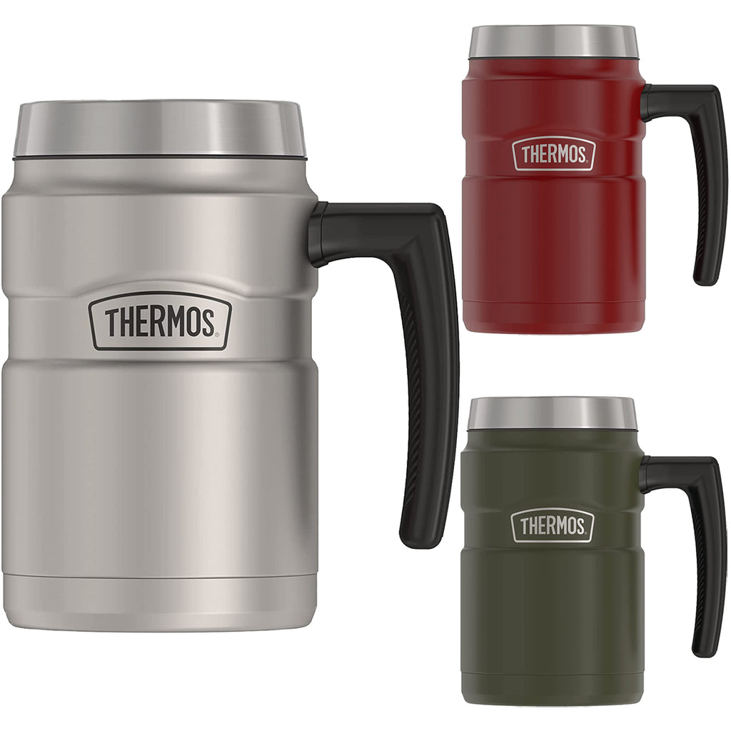 Thermos Vacuum Insulated Stainless Steel Coffee Cup Insulator - Silver/Gray