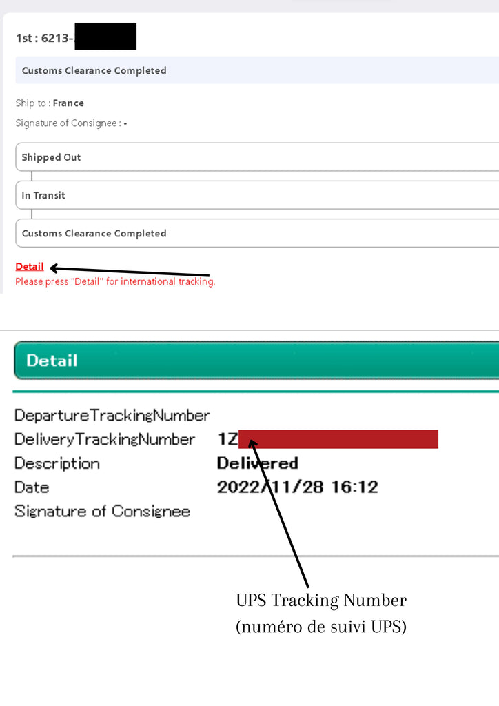 UPS Tracking Number