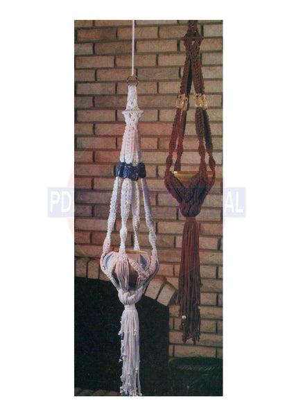 Vintage 70s Le petit Macrame Plant Hanger Pattern Instant Download P –  Patterns Central