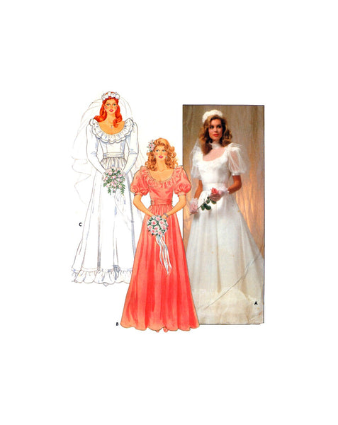 Butterick Pattern 4298 Wedding Gown, Bridesmaid and formal dresses misses  size 8