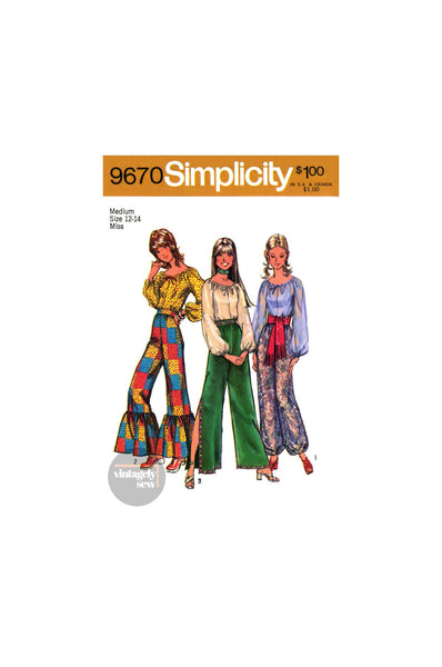 Simplicity 6405 Pantsuit Size: 16 Bust 36 or 12 Bust 34 Used Sewing Pattern