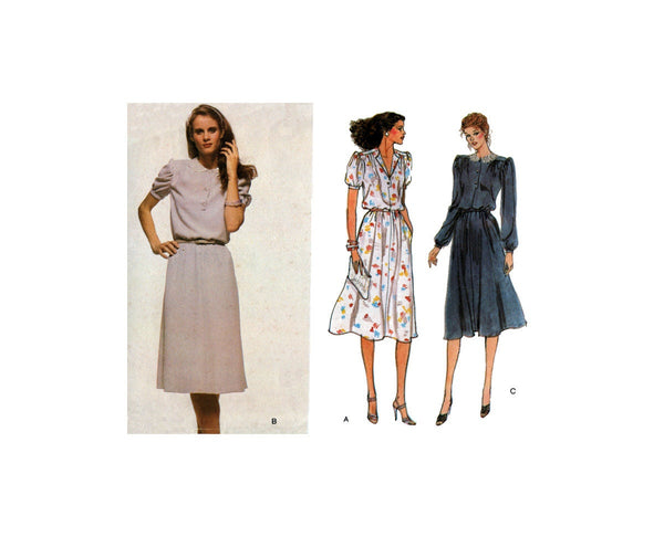 Vogue 9009 Blouson Bodice Wrap Dress With Slightly Flared Skirt and Long or  Short Sleeves, Uncut, Factory Folded, Sewing Pattern Size 8 