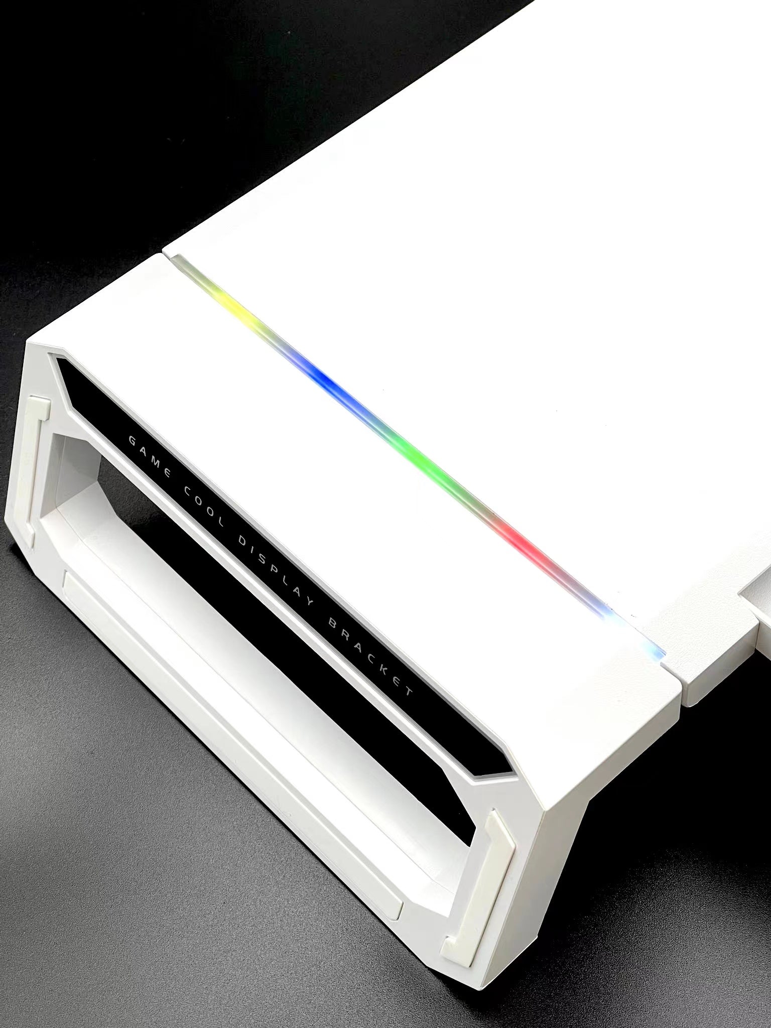 Adjustable RGB Charging Monitor Stand White