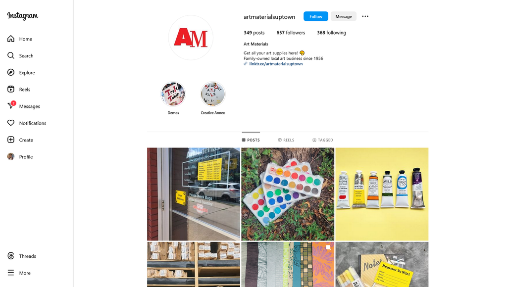Social Media Strategy for art supply store websites 3