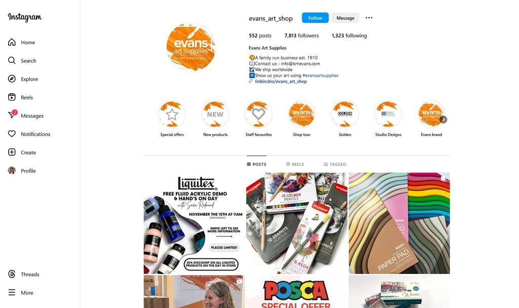 Social Media Strategy for art supply store websites 4
