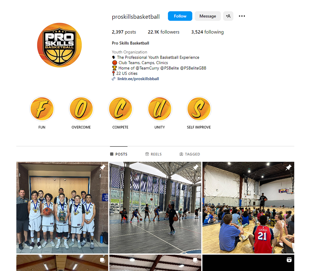 Social Media Strategy for basket ball training websites 5