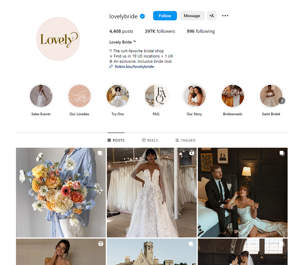 Social Media Strategy for bridal shop websites 2