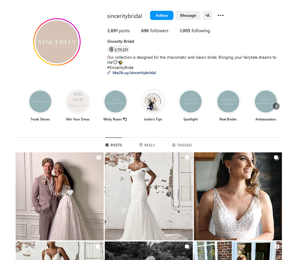 Social Media Strategy for bridal shop websites 5