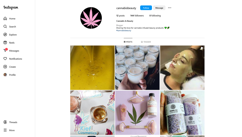 Social Media Strategy for cannabis beauty products websites 4