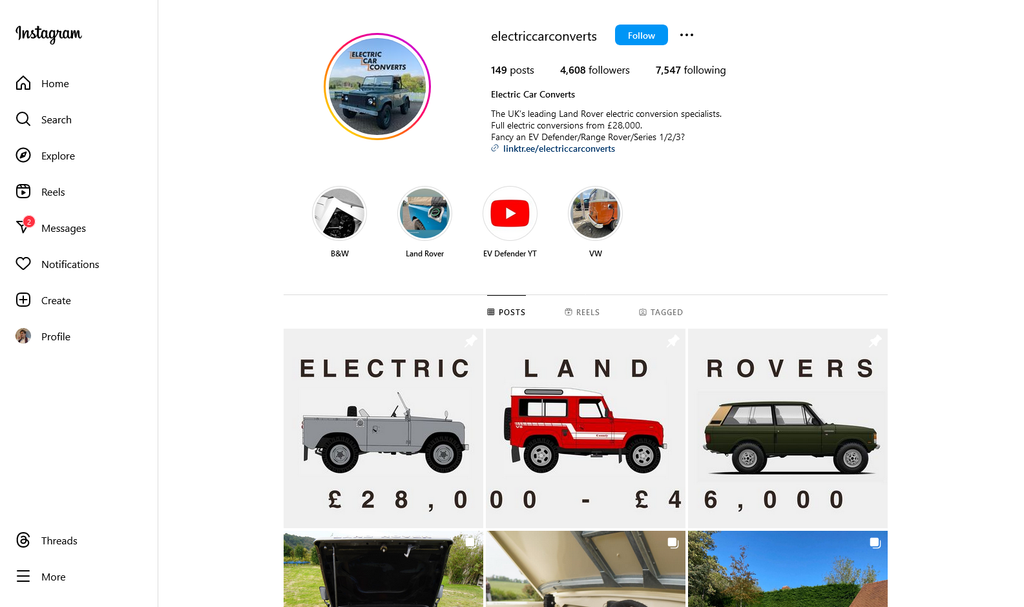 Social Media Strategy for electric vehicle conversion websites 1