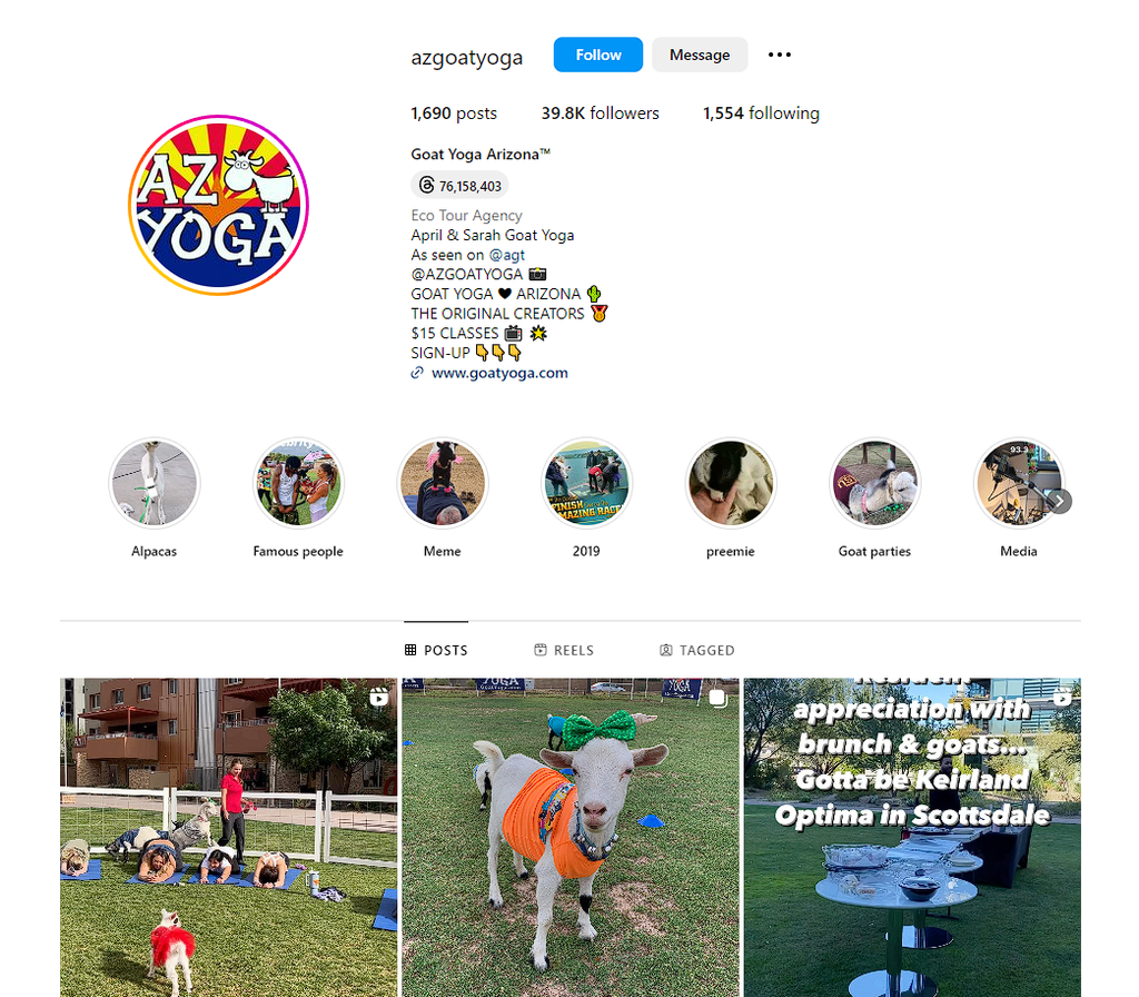 Social Media Strategy for goat yoga websites 2