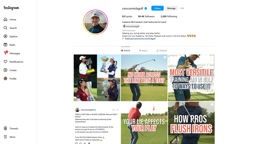 Social Media Strategy for golf coach websites 5