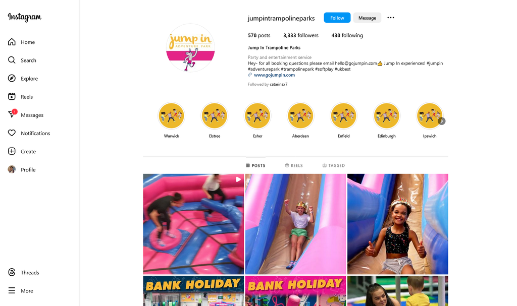 Social Media Strategy for indoor trampoline park websites 2