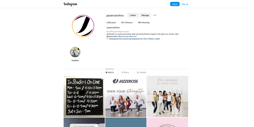 Social Media Strategy for jazzercise studio websites 2