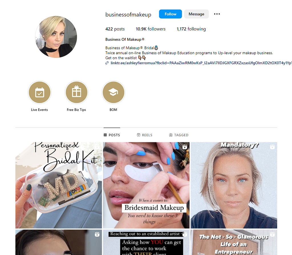 Social Media Strategy for makeup artist mua websites 2