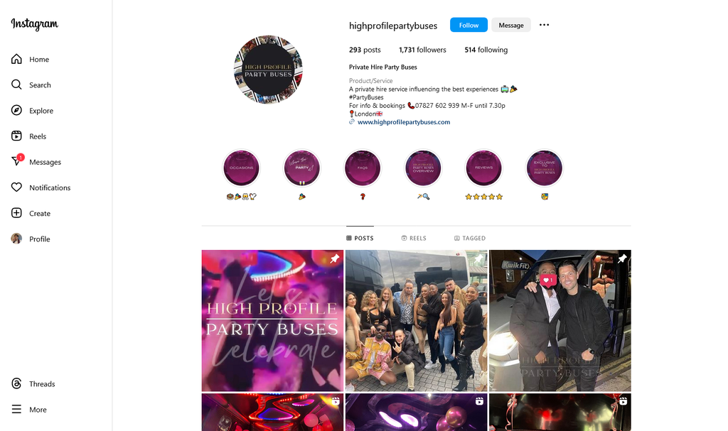 Social Media Strategy for party bus websites 4