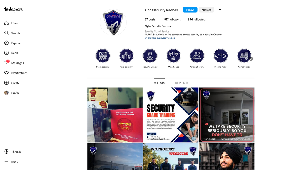 Social Media Strategy for private security company websites 2