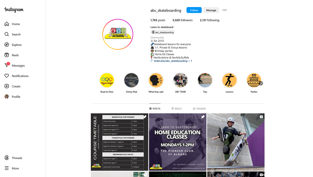 Social Media Strategy for skateboarding lessons websites 2