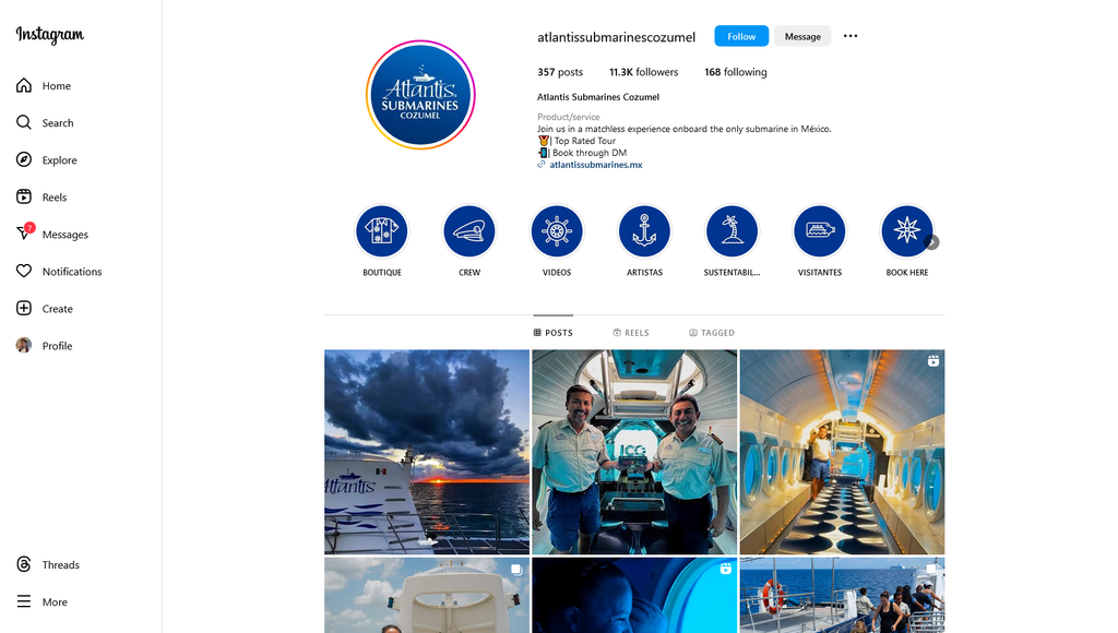 Social Media Strategy for submarine tour websites 2