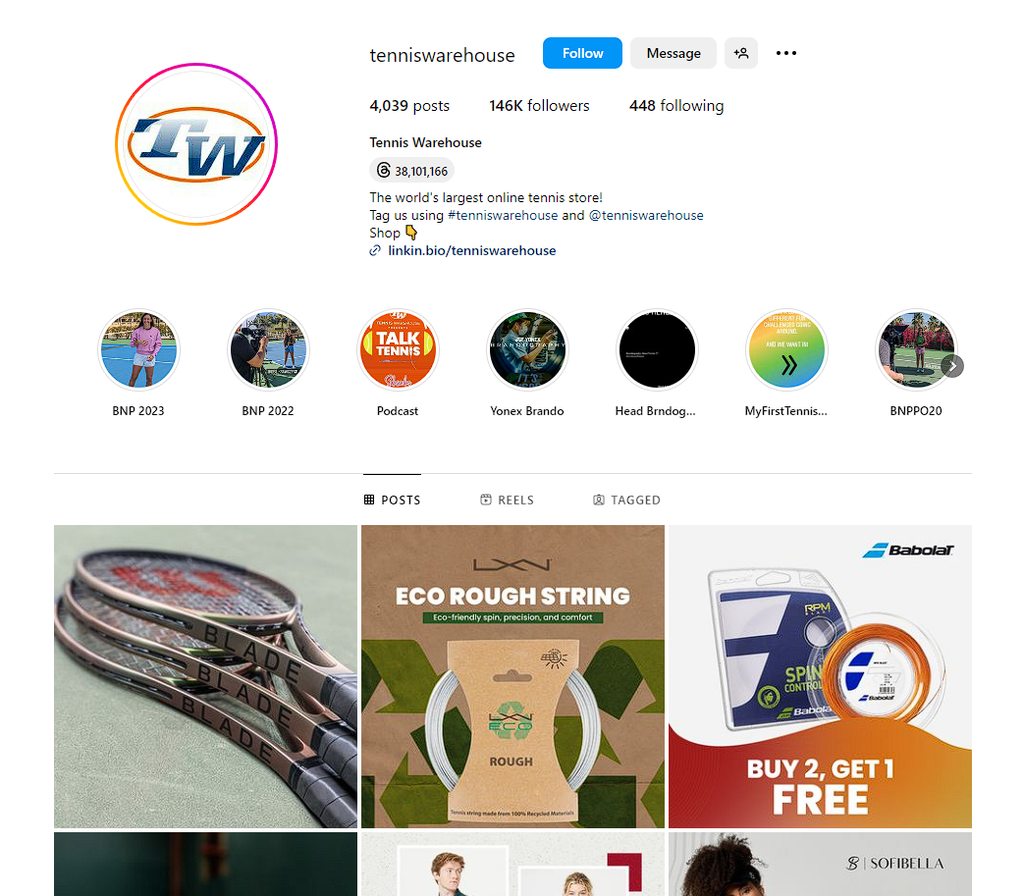 Social Media Strategy for tennis shop websites 4