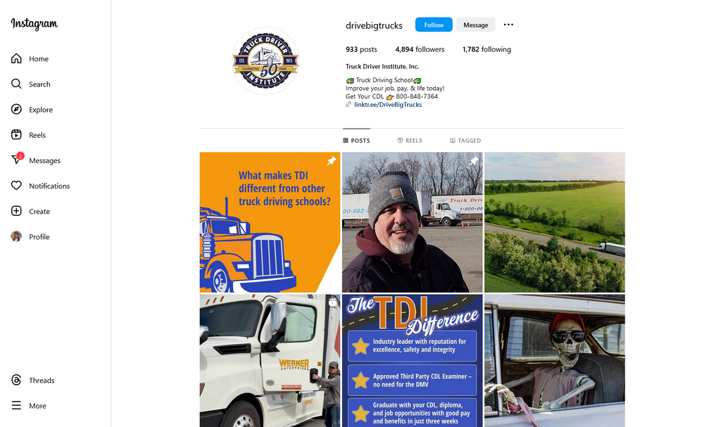Social Media Strategy for truck driving school websites 2