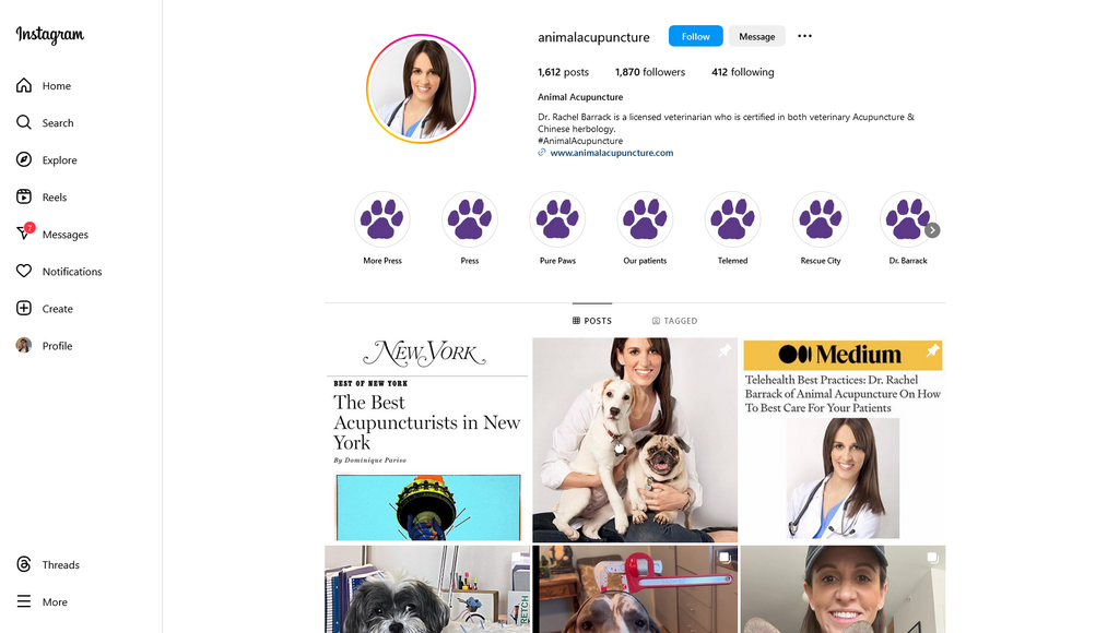 Social Media Strategy for veterinary acupuncture websites 2