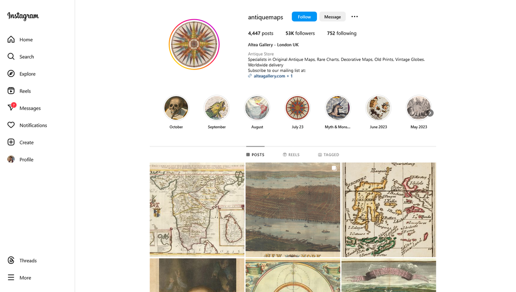 Social Media Strategy for vintage maps store websites 4