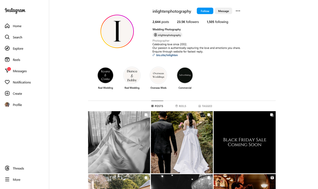 Social Media Strategy for wedding photography websites 5