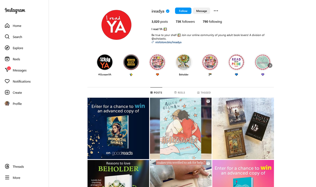 Social Media Strategy for young adult book websites 2